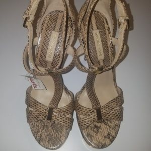 Michael Kors Leandra Snakeskin Sandals 38 7.5